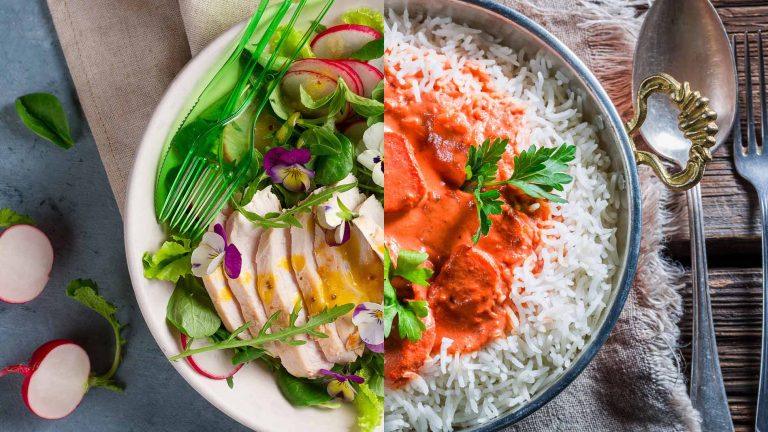 Image of two dishes merged together