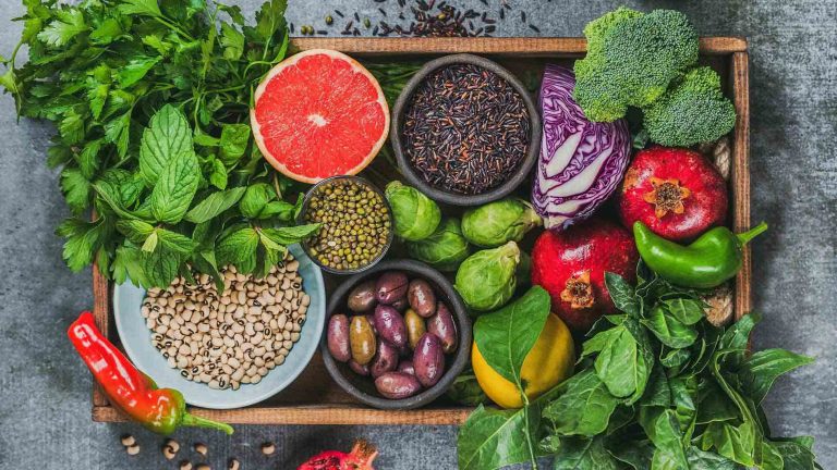 An image showing all natural vegan friendly foods