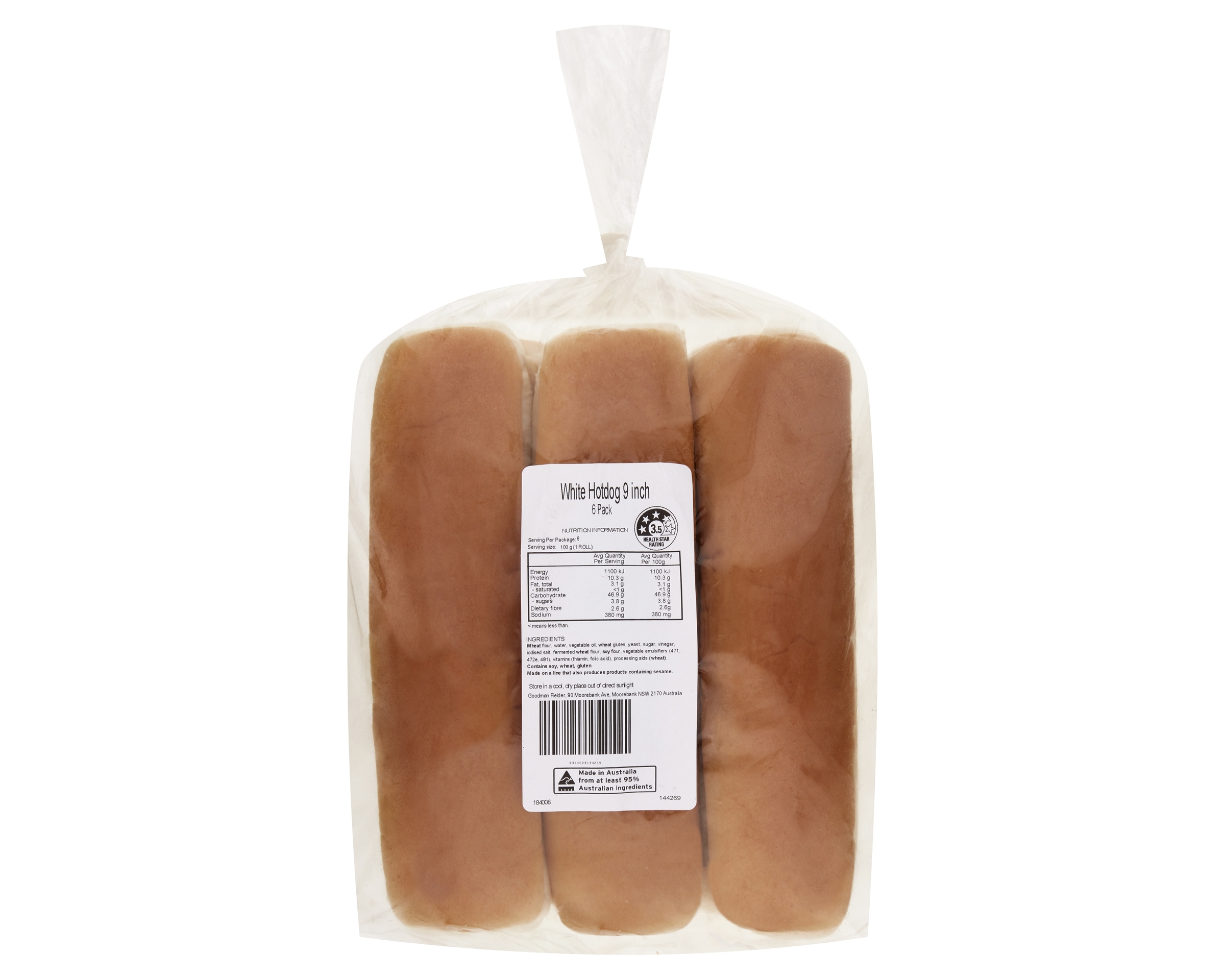 Unbranded Roll Hot Dog White 9i P6 600 g