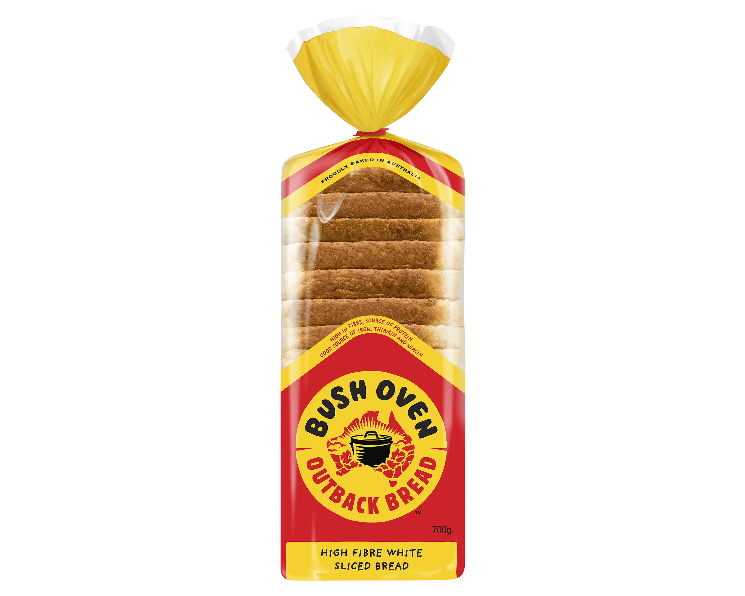 Bush Oven Sliced Bread High Fibre White 700 g