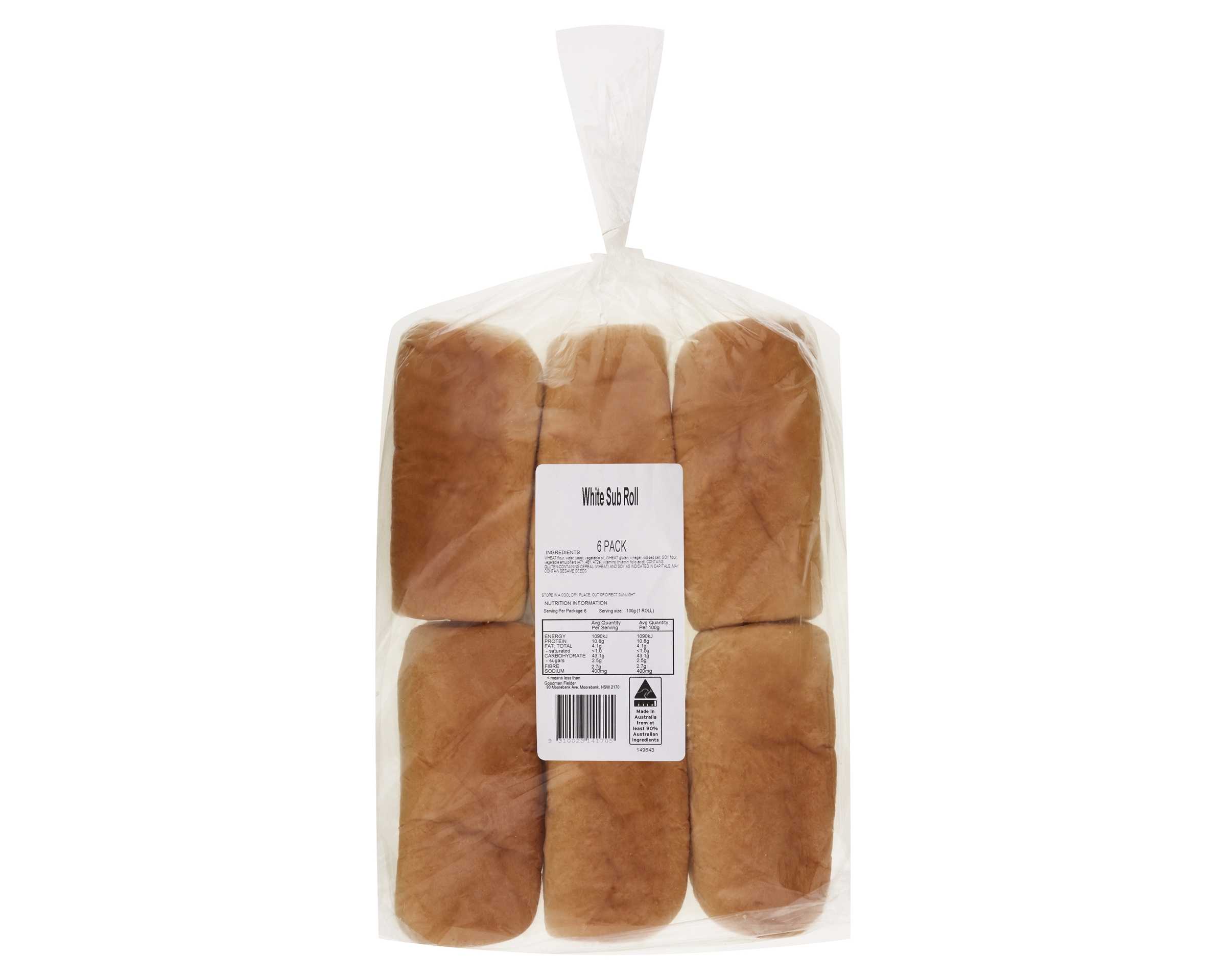 Unbranded Roll White Sub P6 600 g