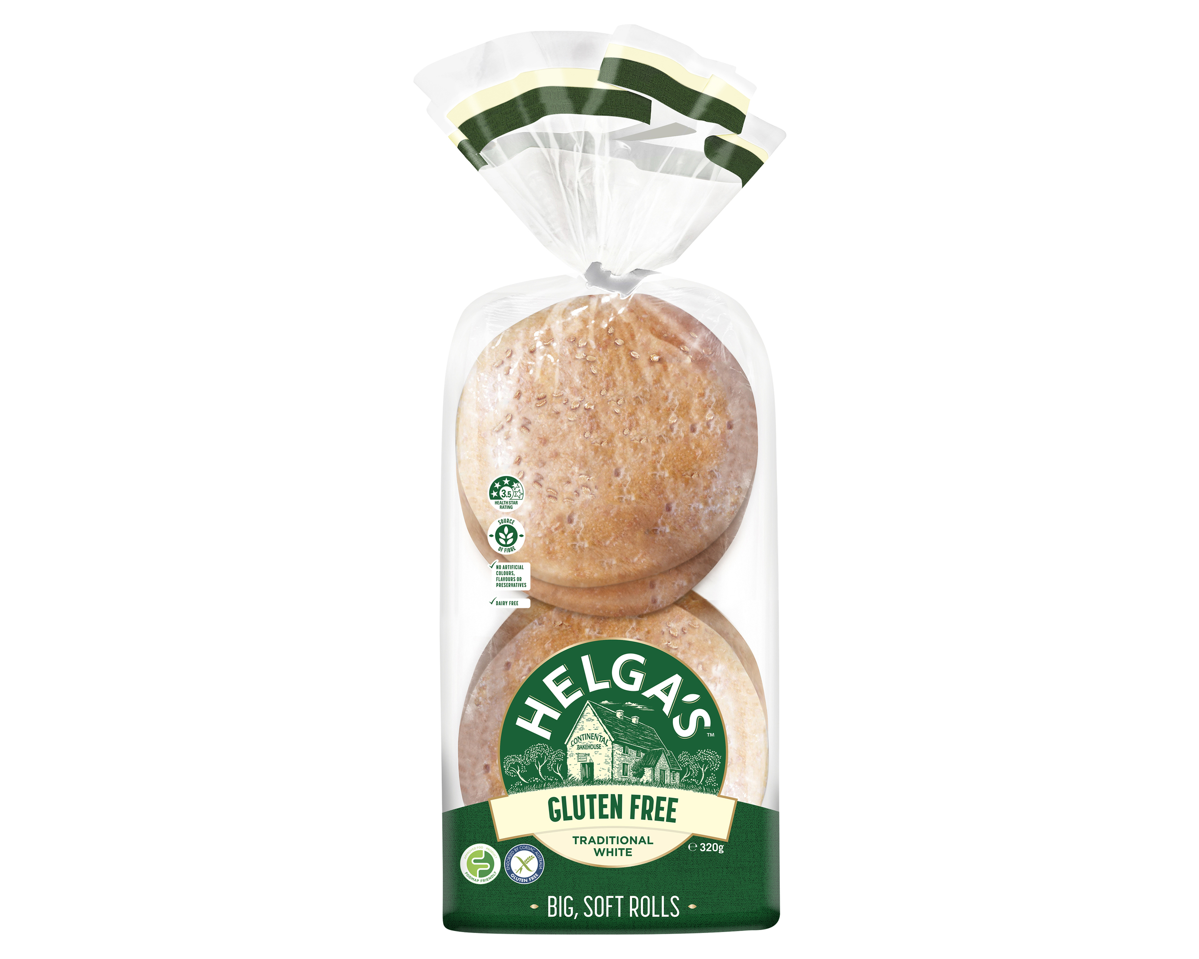 Helgas Gluten Free Roll Traditional White P4 320 g
