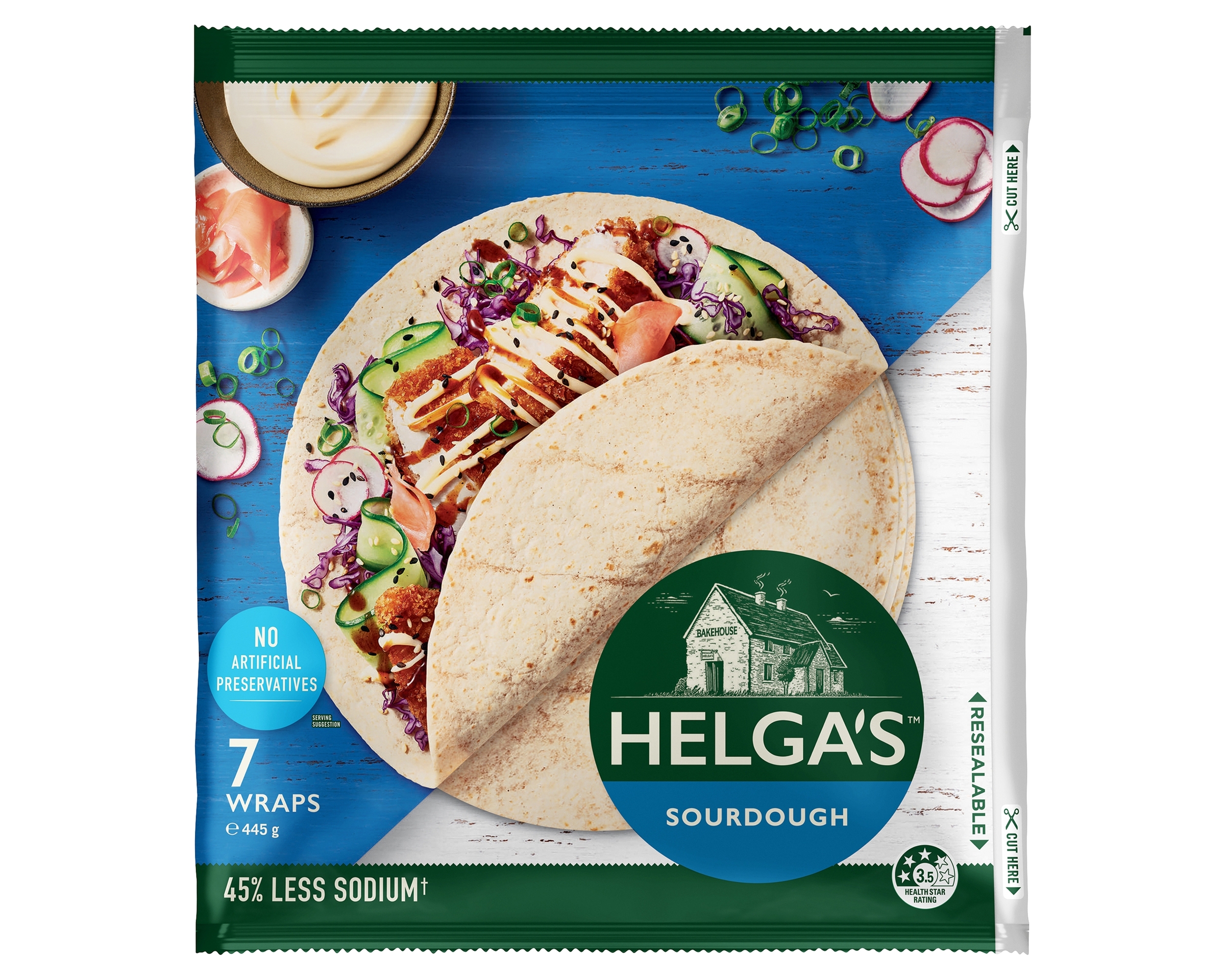 Helgas Wrap Sourdough P7 445 g