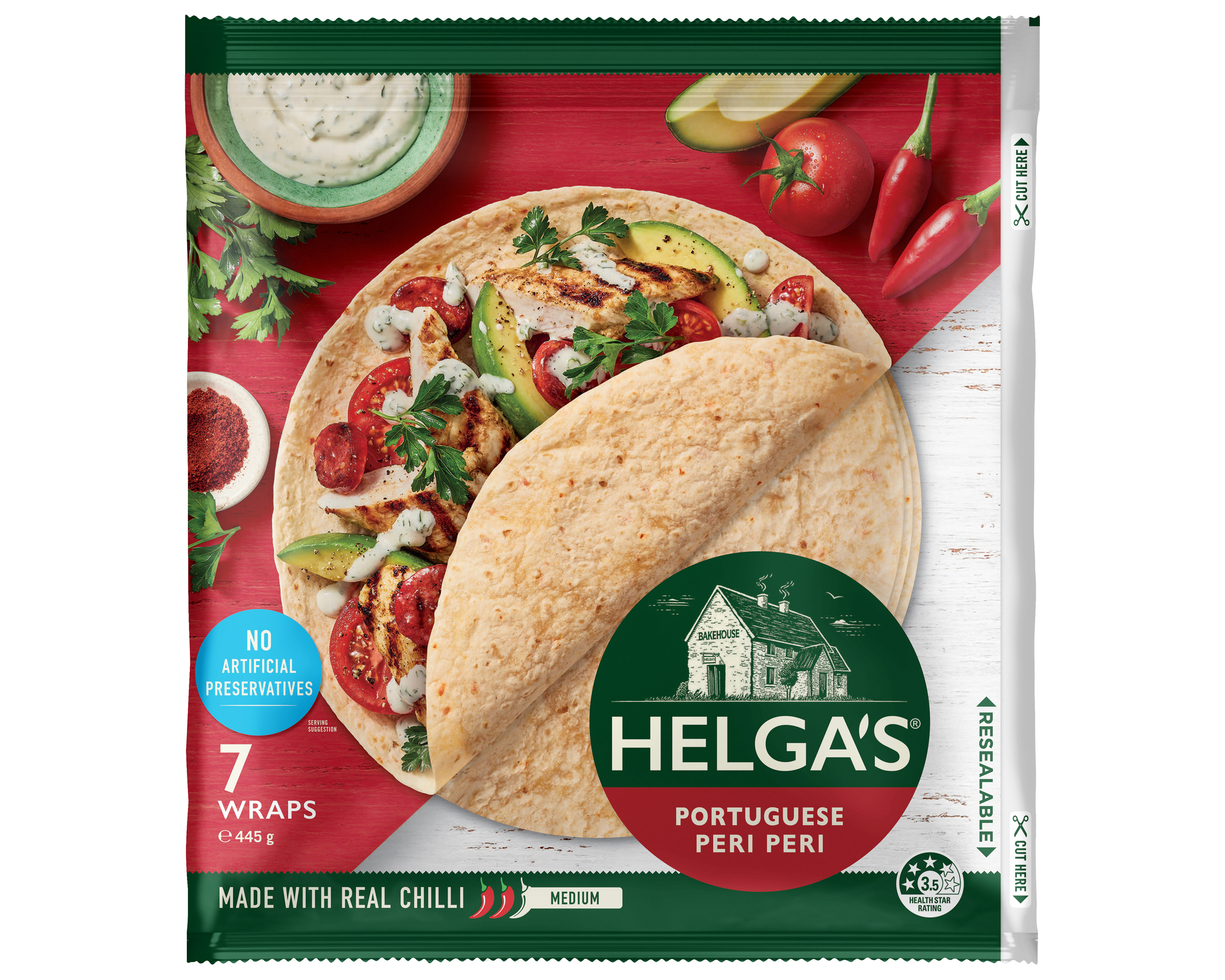 Helgas Wrap Peri Peri P7 445 g