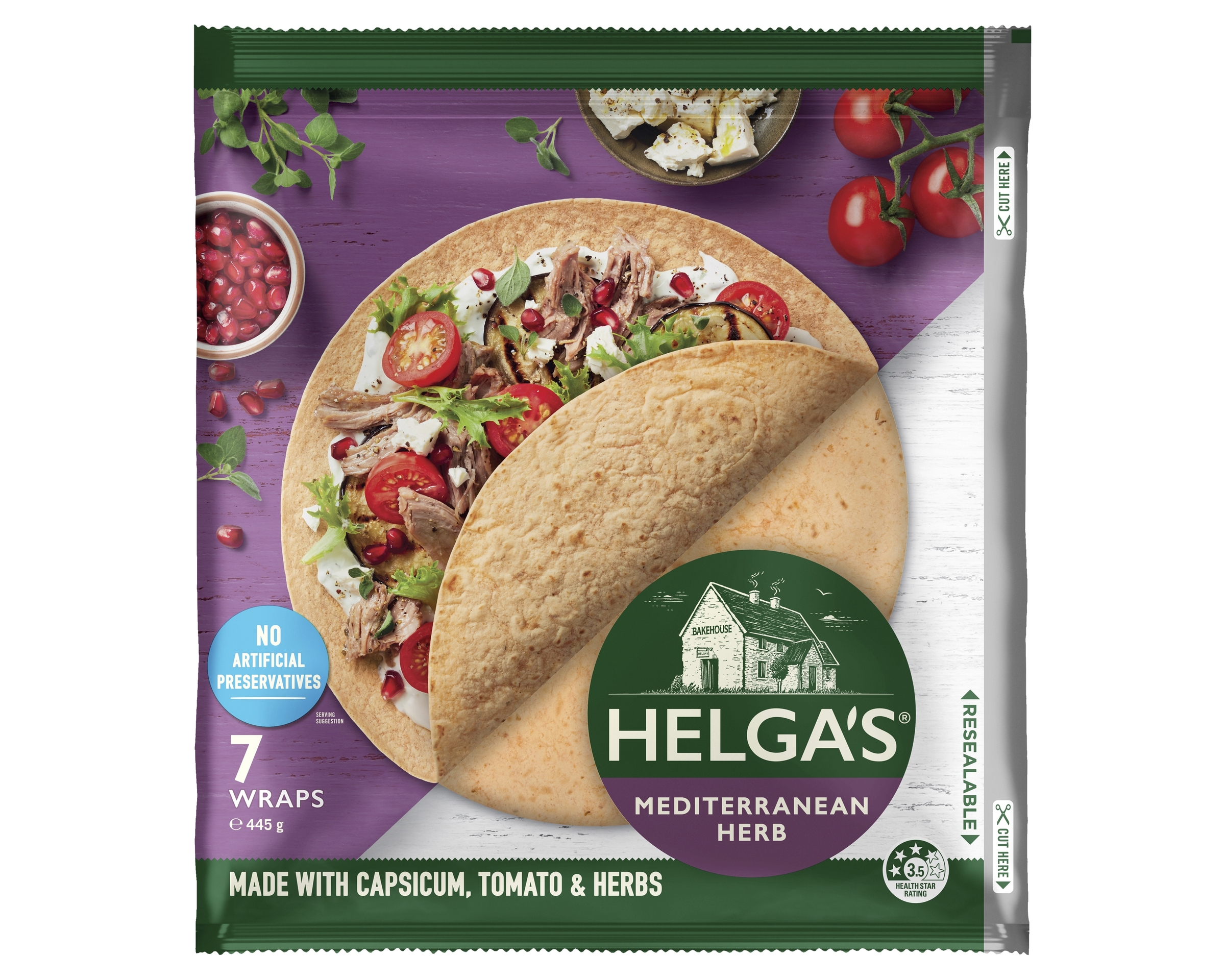 Helgas Wrap Mediterranean Herb 445 g