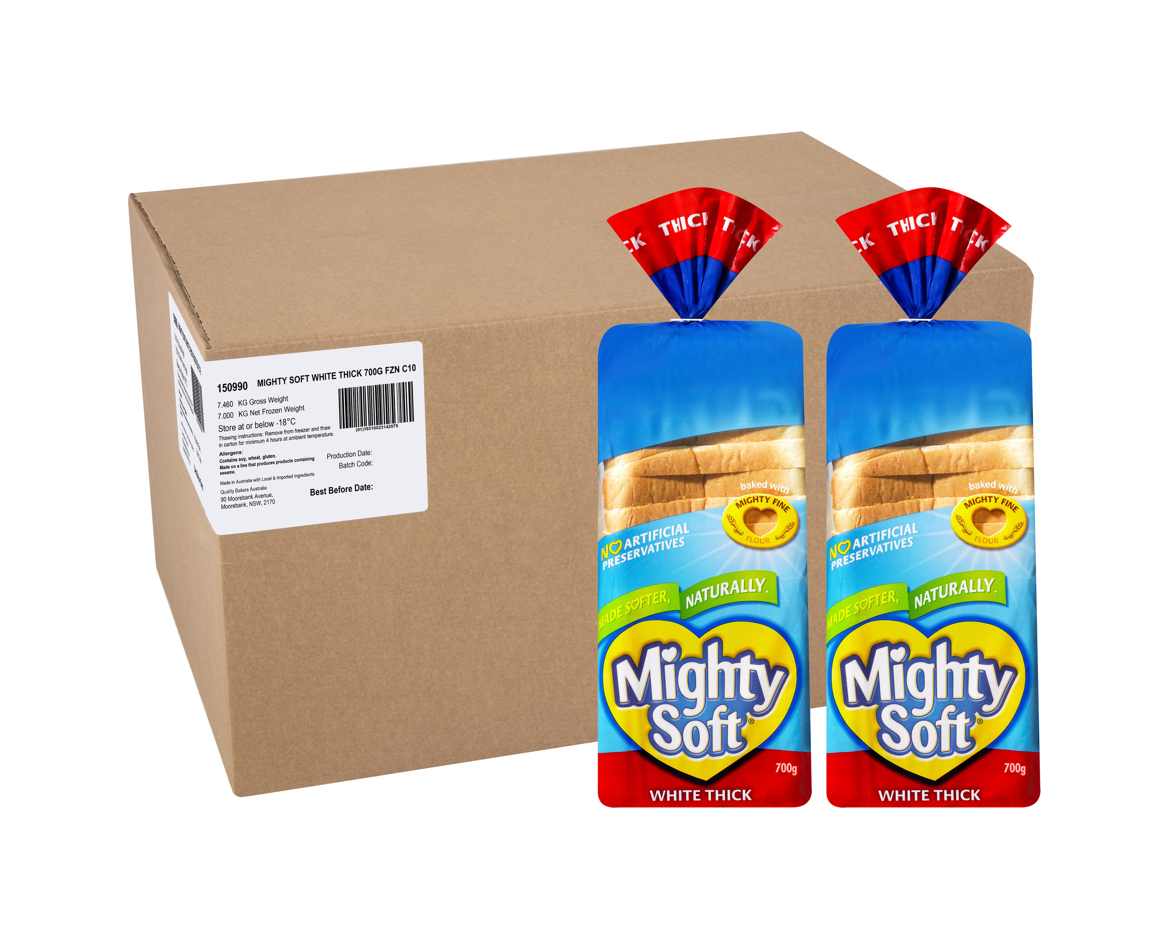 Mighty Soft White Thick Bread 700g
