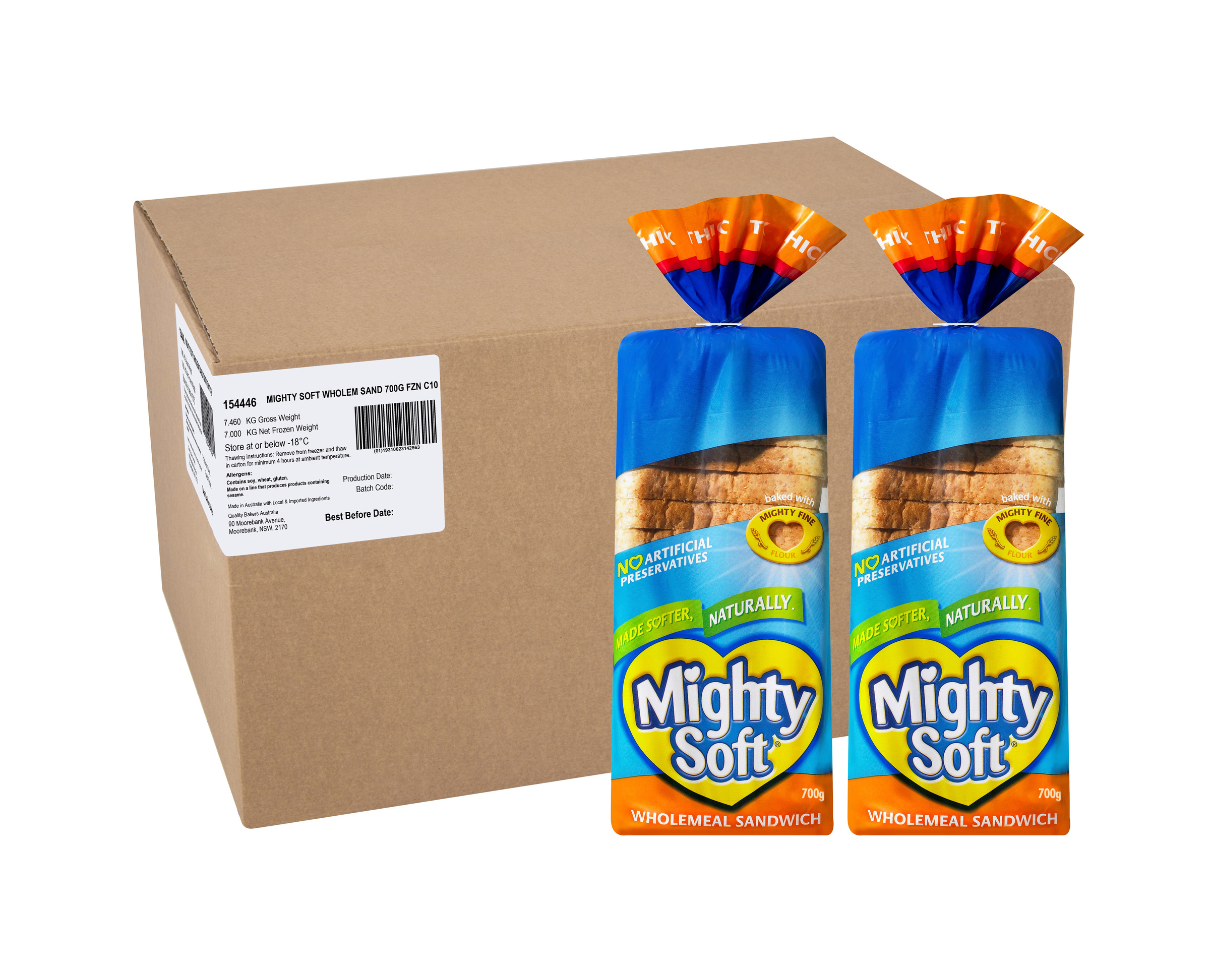 Mighty Soft Wholemeal Sandwich Bread 700g